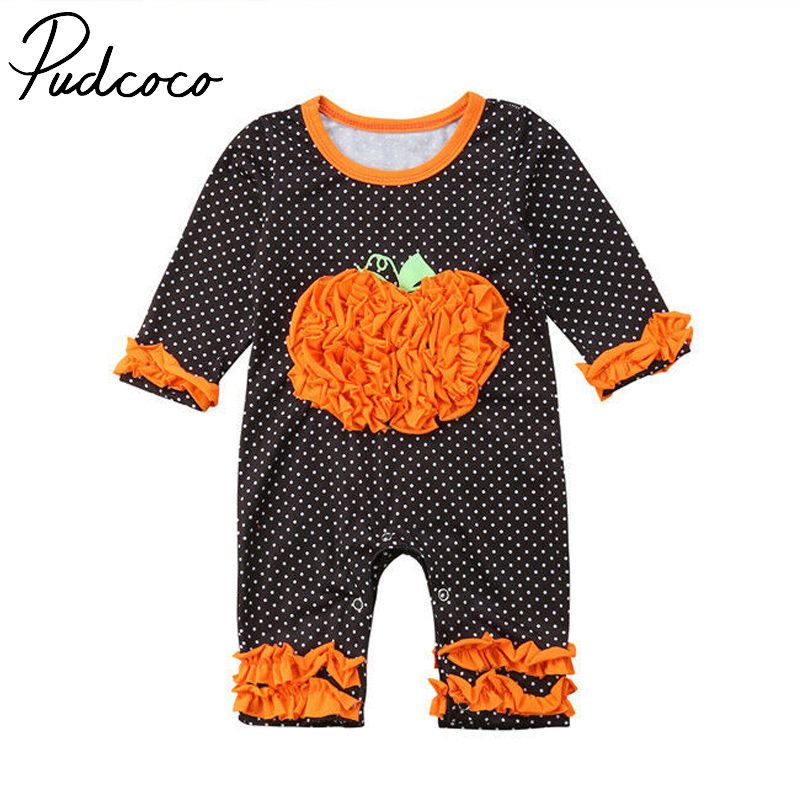 pumpkin romper baby girl