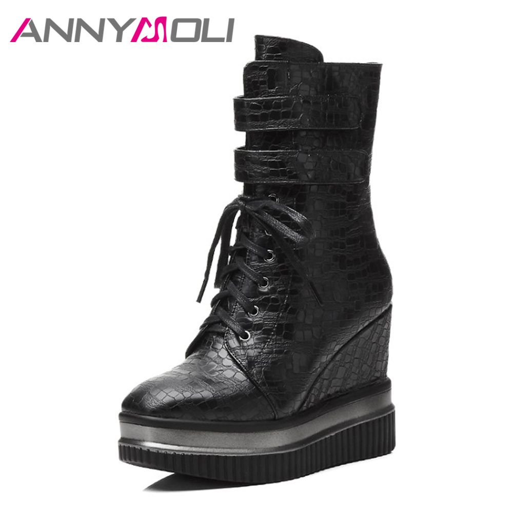 Fersen Großhandel Plattform Frauen Winter Größe Reißverschluss Versteckte Stiefel Annymoli 34 39 2018 Schuhe Damen Mitte Keilabsatz Wade TK5uFJ31lc