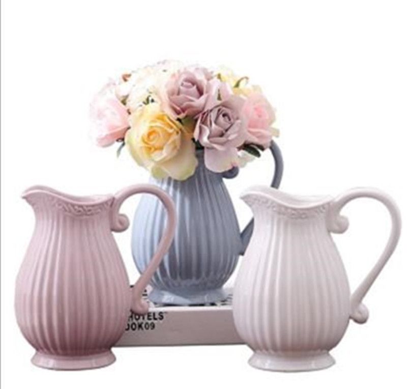 compre vaso de flor do casamento de ceramica casa decorativa moderna vaso de porcelana branca flor artificial garrafa household decor 4 cores de