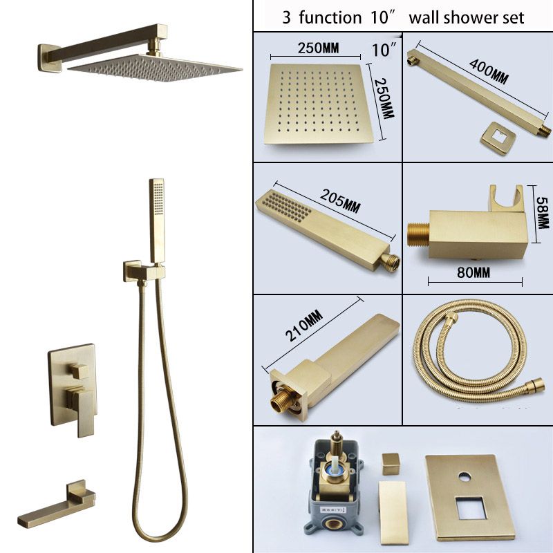 2019 2 Way Ceiling Mounted Easy Install 8 10 12 Rainfall Shower Head System Bath Shower Faucet With Arm Hand Spray Bathroom Rain Mixer Set From