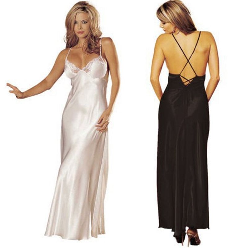 white satin night dress