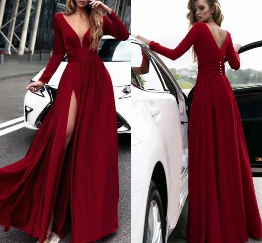 long sleeve maxi party dresses uk