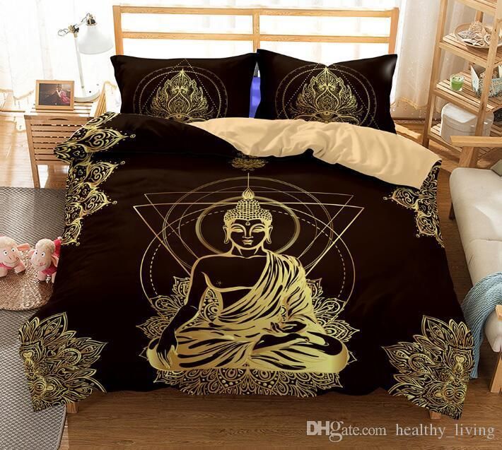 Us Au Size Luxury Bedding Set Duvet Buddha Printed Bed Cover Set