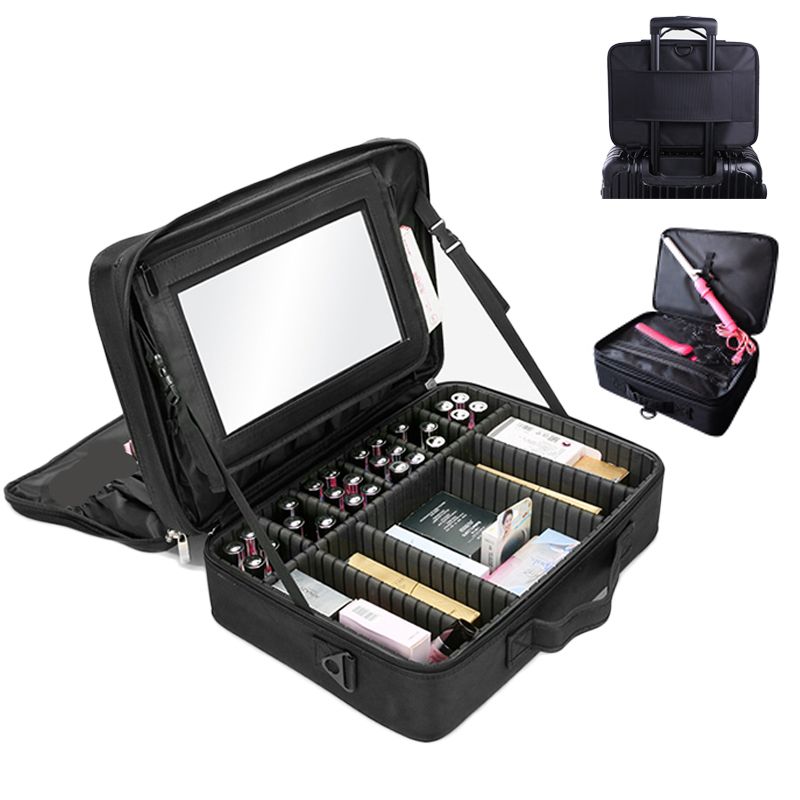 2019 Professional Makeup Organizer Portable Travel With Mirror Cosmetic Storage Box Large Capacity Make Up Bag Beauty Nail Tool Case From Pagoda,