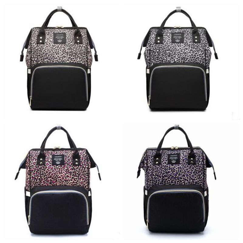 leopard print nappy bag