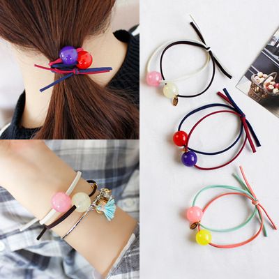 South Korea Double Layer Candy Colored Round Ball Hairband Hair