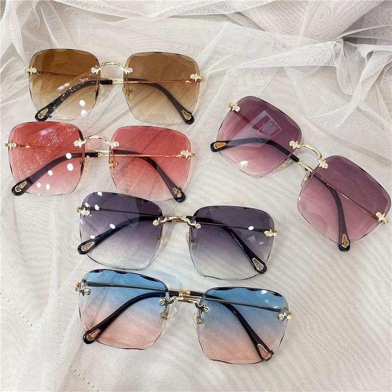 Square Rimless Chain Sunglasses Women Diamond Cutting Lens Brand Designer  Fashion Beach Ladies Shades Sun Glasses Lunette Femme - AliExpress