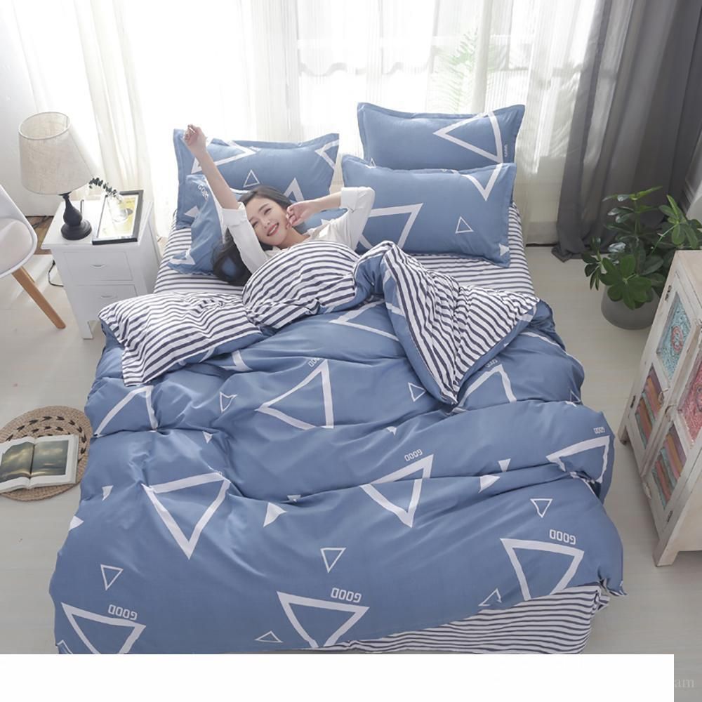 Triangle Bedding Set Single Fresh Simple Geometric Duvet Cover