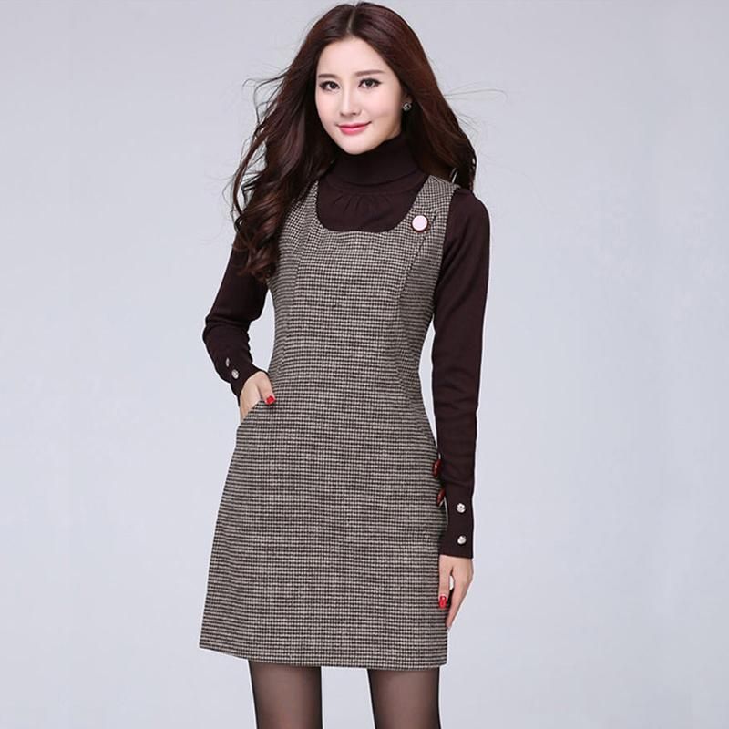 one piece woolen dress