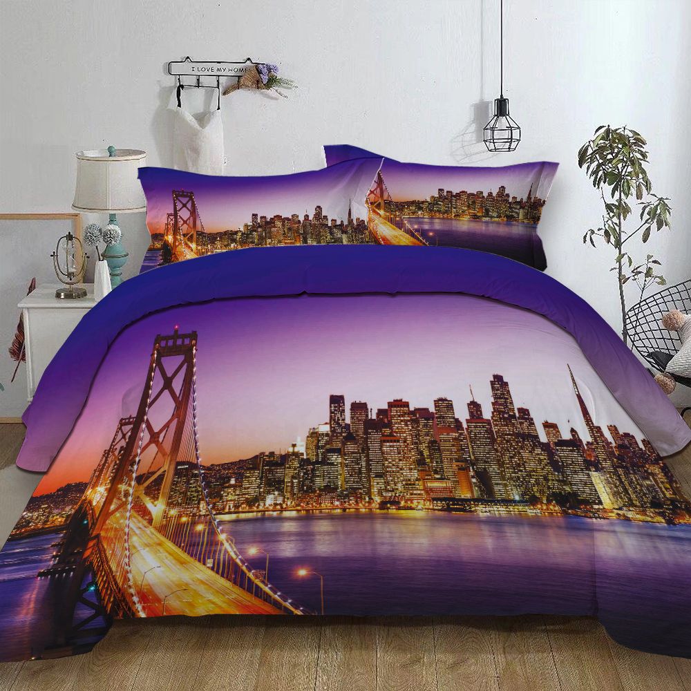 San Francisco Golden Gate Bridge Buildings Bedding Set Quilt Duvet