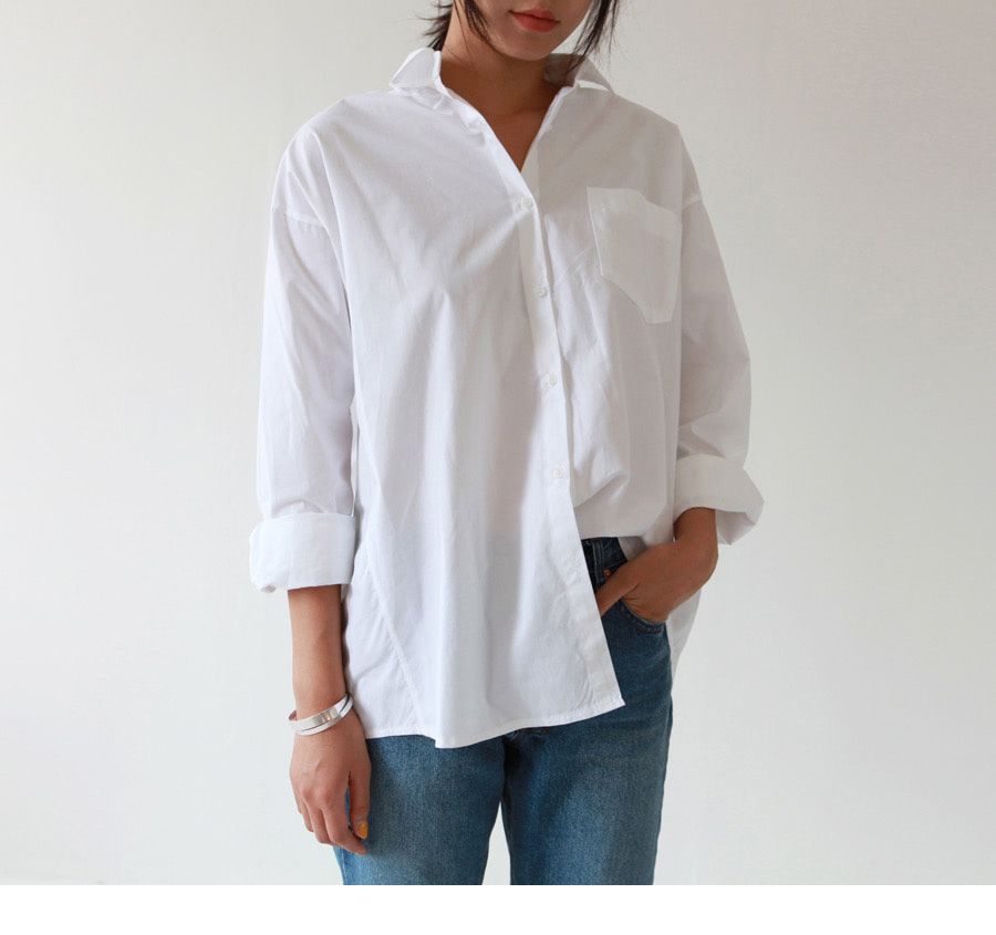 camisa de botones blanca mujer
