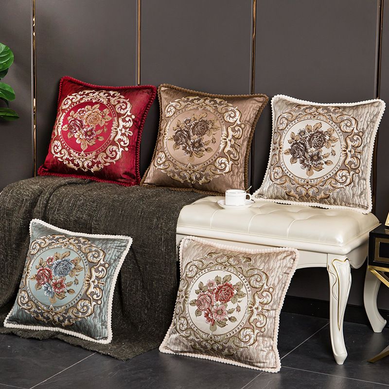 European Jacquard Elegant Floral Cheaper Decorative Cushion Cover