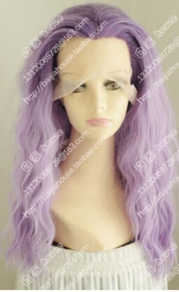 New Wig Lace Front Wigs Purple Hair Center Part Bang Dynamic