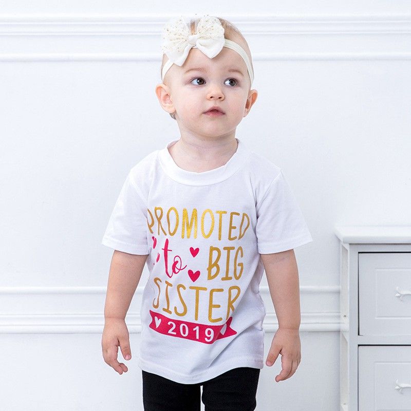 UK Stock Kids Baby Girls 2020 To be Big Sister Clothes Short Sleeve T-shirt Tops