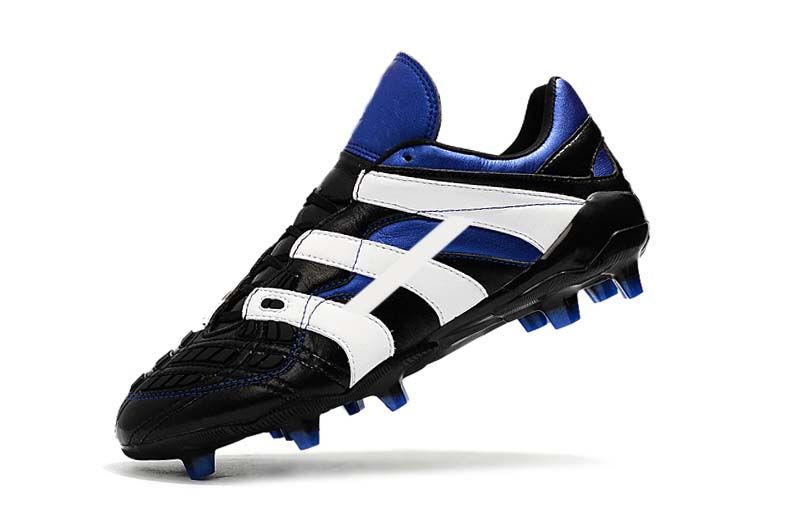 black and blue football boots