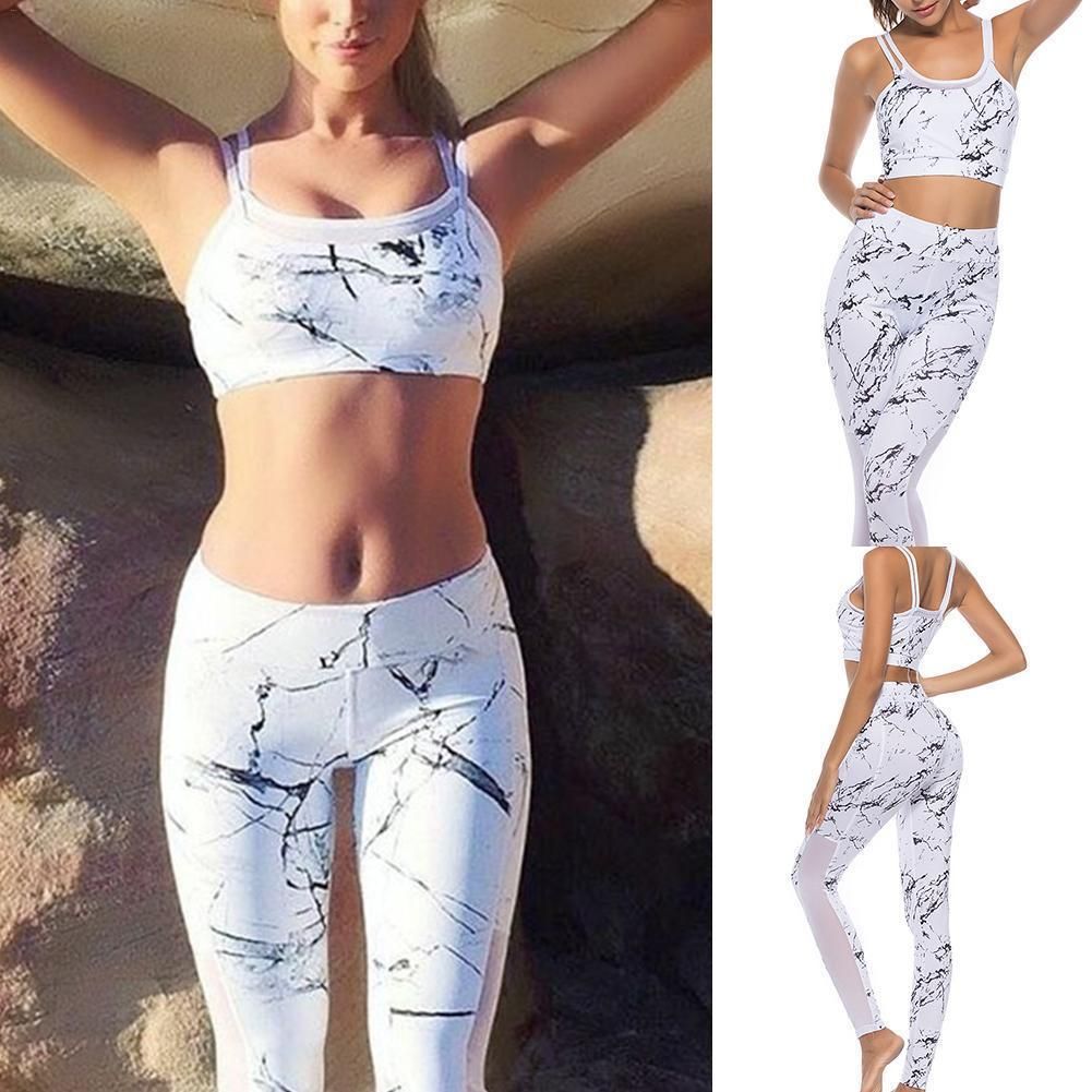 Details about   Vest Tank Top Leggings Tracksuit Clothing Fitness White Patchwork Gym Sportswear