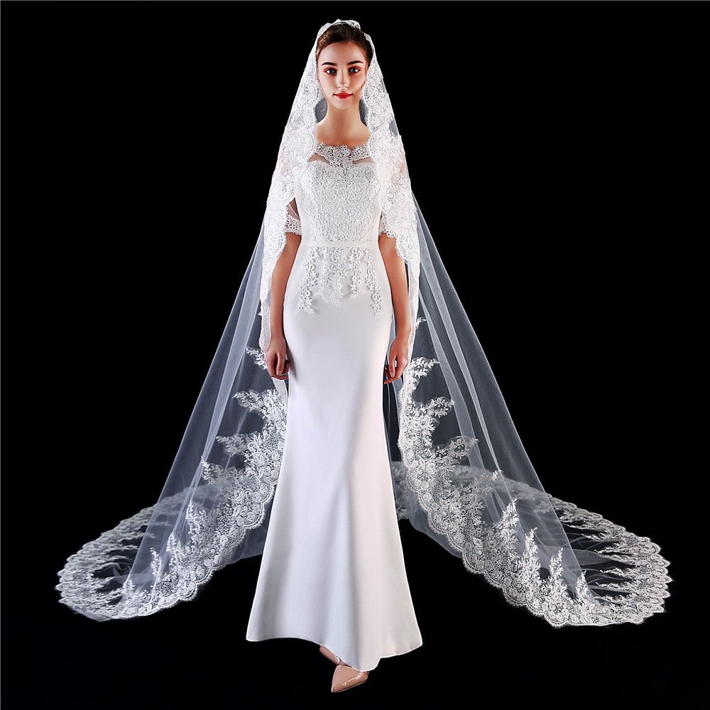 ivory lace cathedral veil