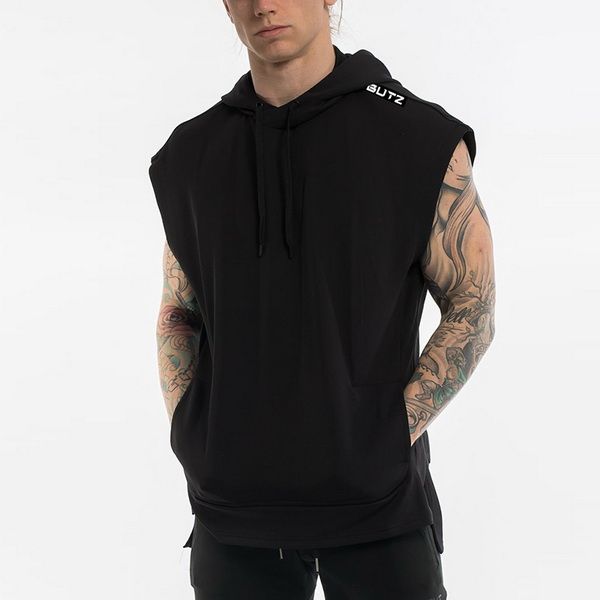 Tactical Hoodie sin mangas Negro en Fitex