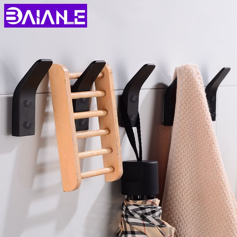 2020 5pac Robe Hook Black Bathroom Hooks For Towels Bag Hat Wall Mounted Drcorative Clothes Coat Hook Wall Hanger Bathroom Hardware From Sheiler 23 52 Dhgate Com