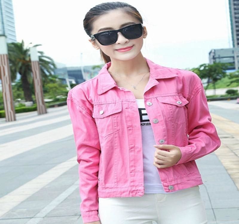 ladies pink denim jackets