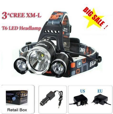 2x 18650 Battery+2xCharger UK CREE 5000LM XM-L T6 LED Headlamp Head Light Torch