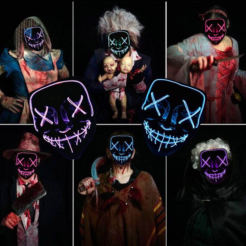 agencia desconcertado Erudito Máscaras de Halloween Máscara LED Party Up Light Las máscaras de purga año  de la elección