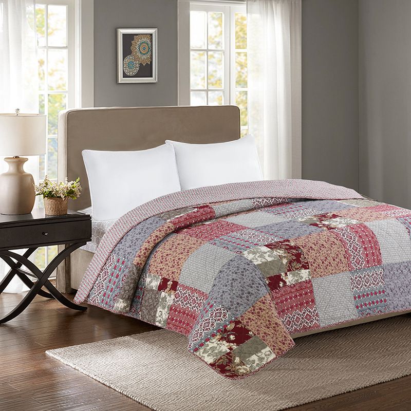 Full Queen Size Lightweight 100 Cotton Patchwork Bedspread Quilted