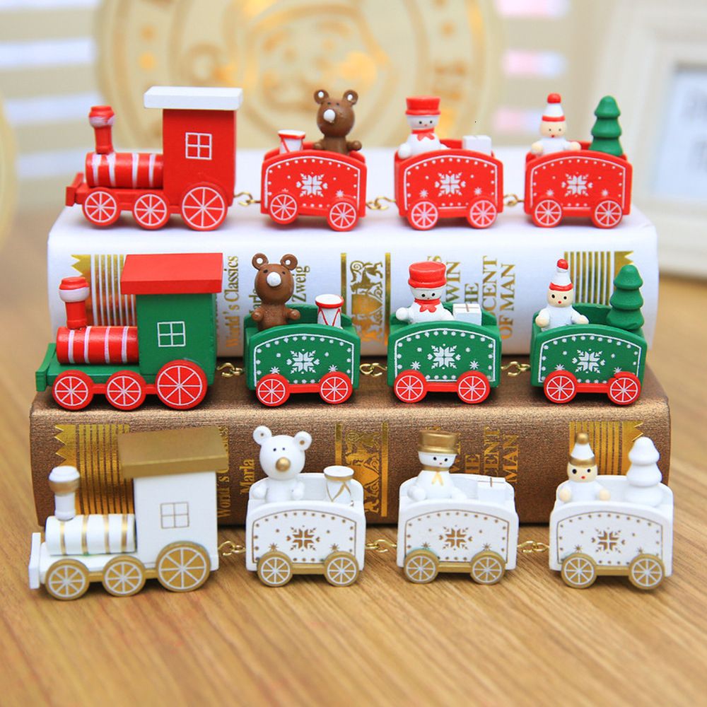 wooden christmas train