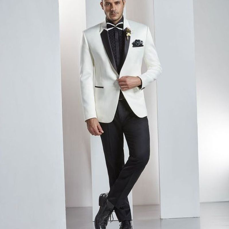 White Jacekt Tuxedo Formal Party Suit Wedding Tuxedos