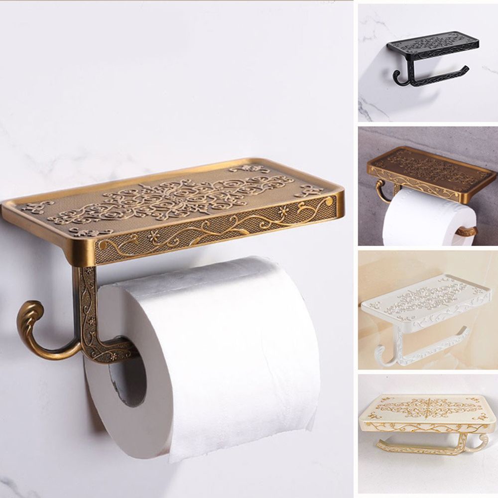 2020 Bronze Carving Durable Bath Decor Vintage Antique Shelves Bathroom Rack Roll Paper Holder Toilet Wall Shelf Mobile Phone Mount T200107 From Xue10 13 86 Dhgate Com