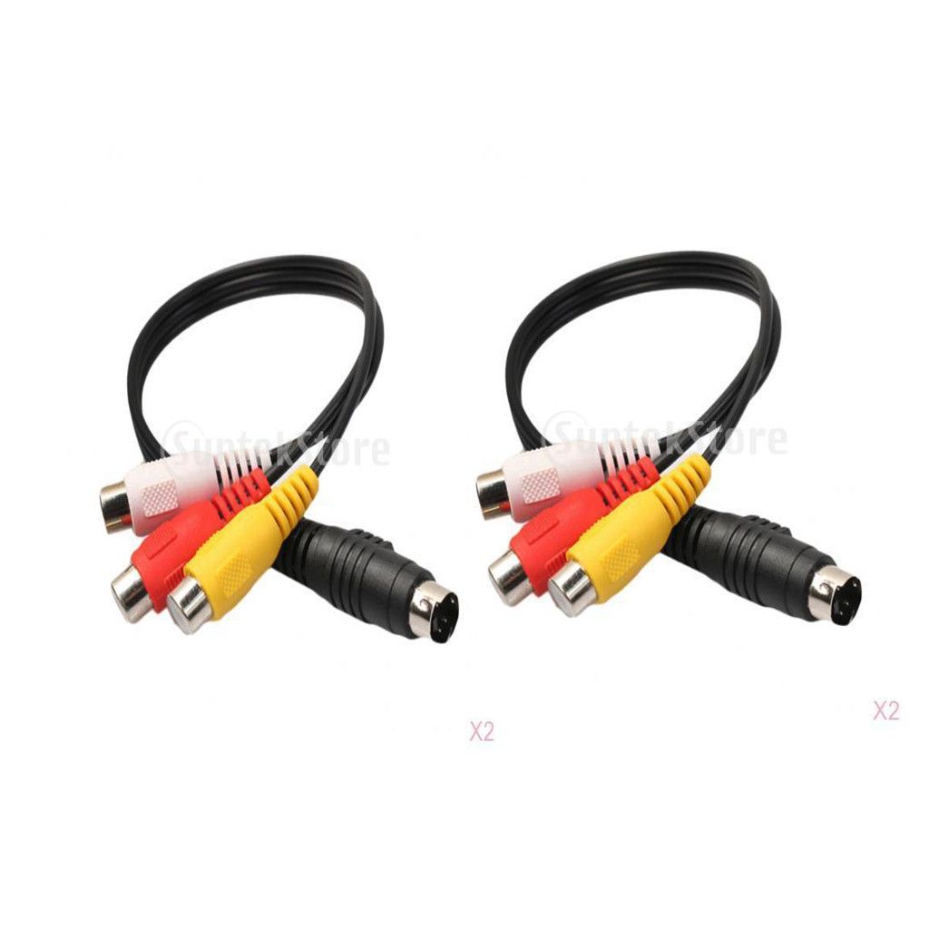 de 2x 4 Pin S-Video a 3 TV RCA AV Audio Video Femenino cable