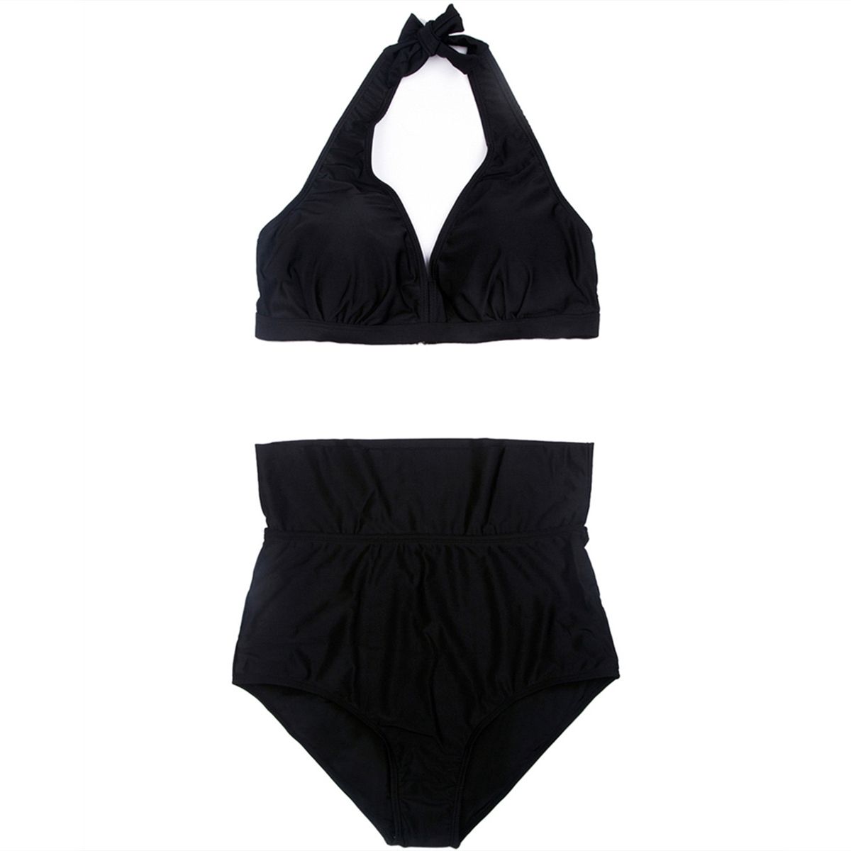 black two piece swimsuit plus size