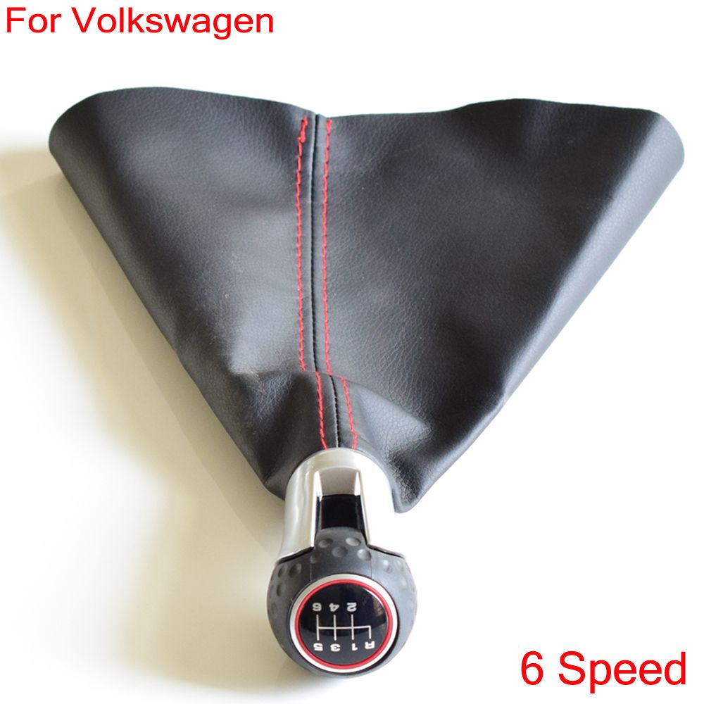Manual Gear Shift Knob Lever Stick With Leather Boot Cover For