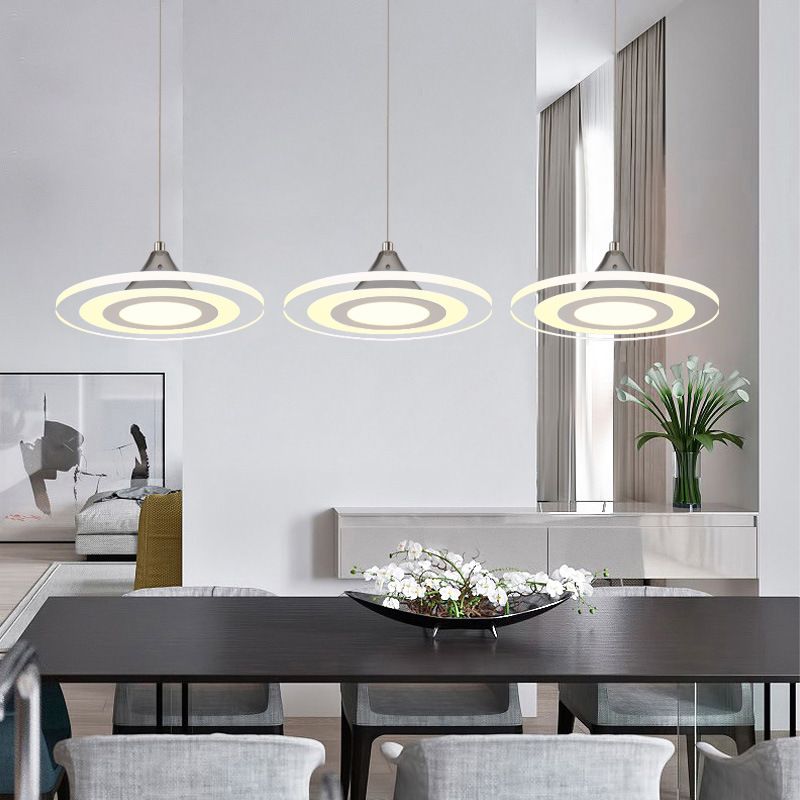 Modern minimalist led avize restoran yatak odası oturma odası yuvarlak akrilik lamba ofis çubuğu avize yaratıcı kolye lamba - AL82