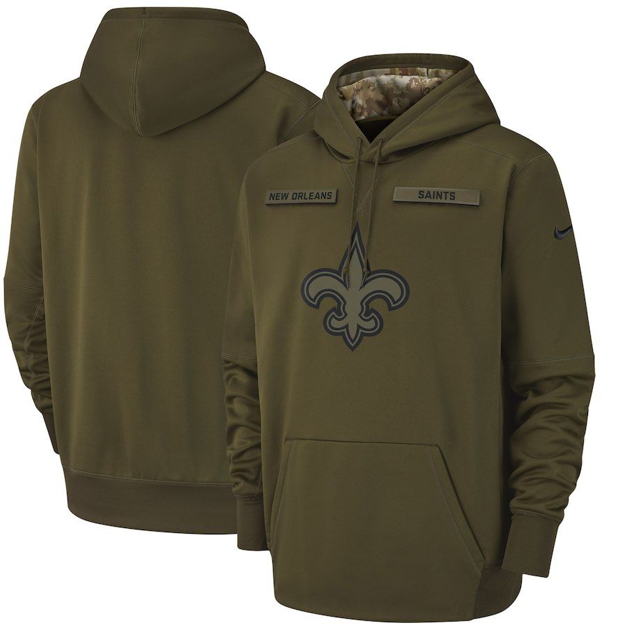 olive green saints hoodie