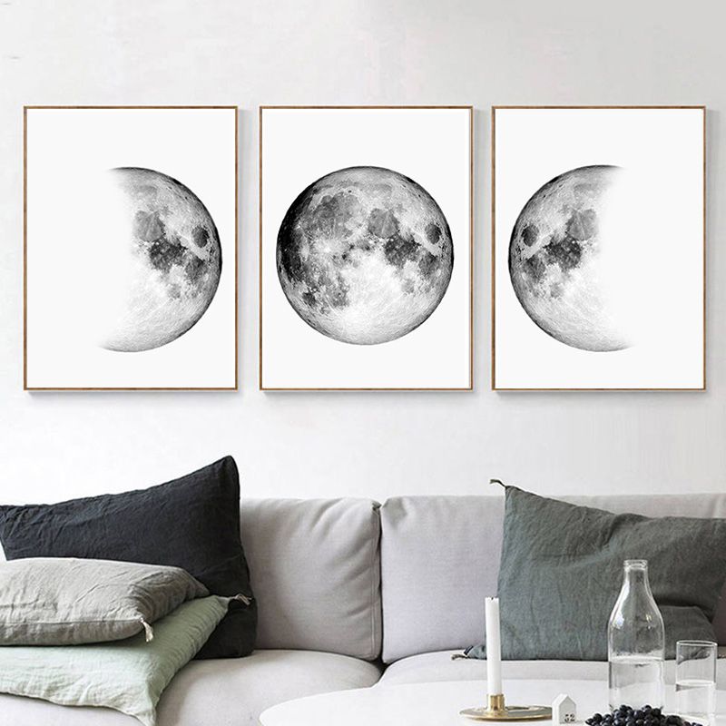 2020 Minimalist Canvas Paintings Moon Phases Wall Art Black Posters And White Prints Earth Pictures For Bedroom Living Room Decor From Shouya2018 16 62 Dhgate Com