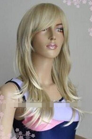 Dark Blonde Long Bang Flip Curly Cosplay Party Hair Wig Wig