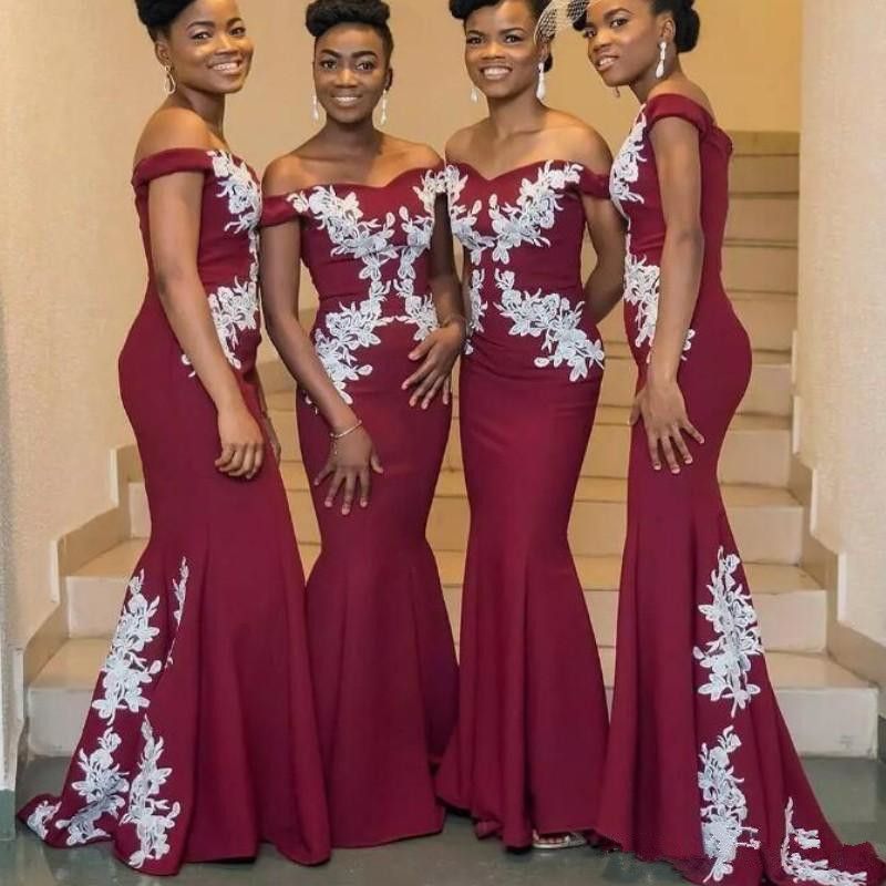 burgundy and peach bridesmaid dresses