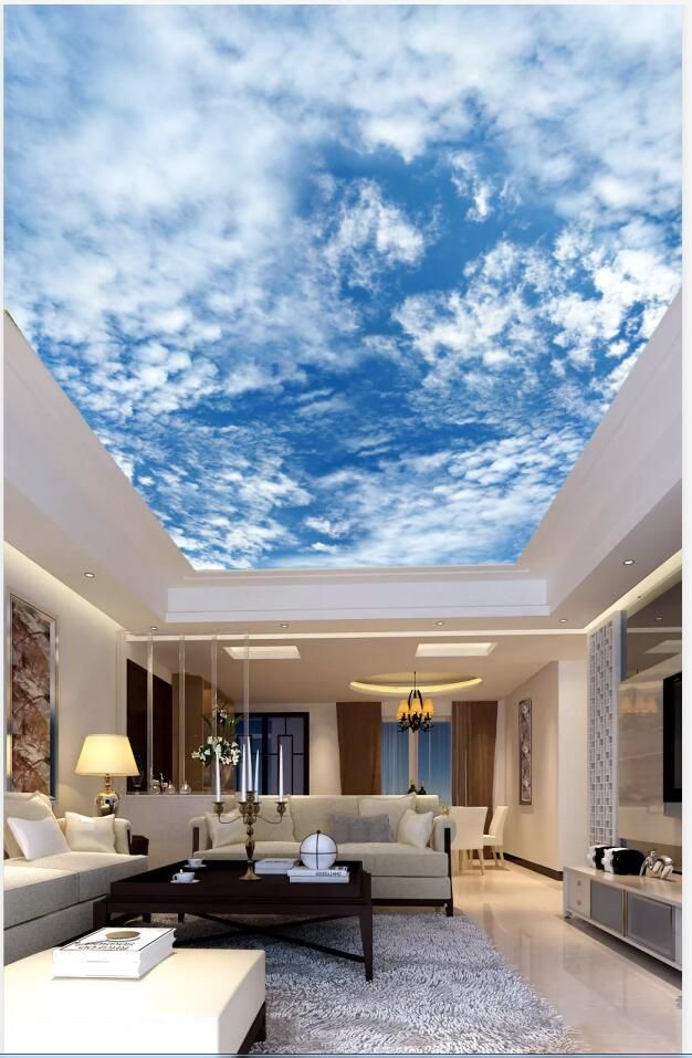 Custom 3d Photo Wallpaper Ceilings Beautiful Dreamy Blue Sky And