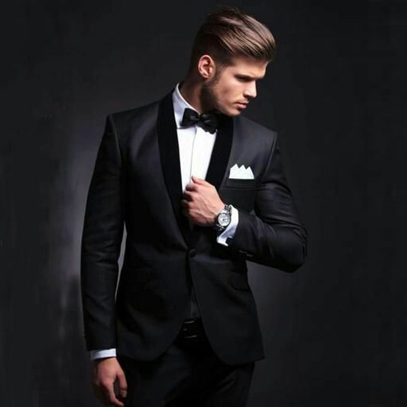 Compra Terciopelo Negro Chal Solapa Hombre Blazer Novio Esmoquin Slim Fit  Trajes De Hombre Para La Boda Trajes De Hombre Traje Elegante Homme 2  Piezas Terno Masculino Barato | Entrega Rápida Y