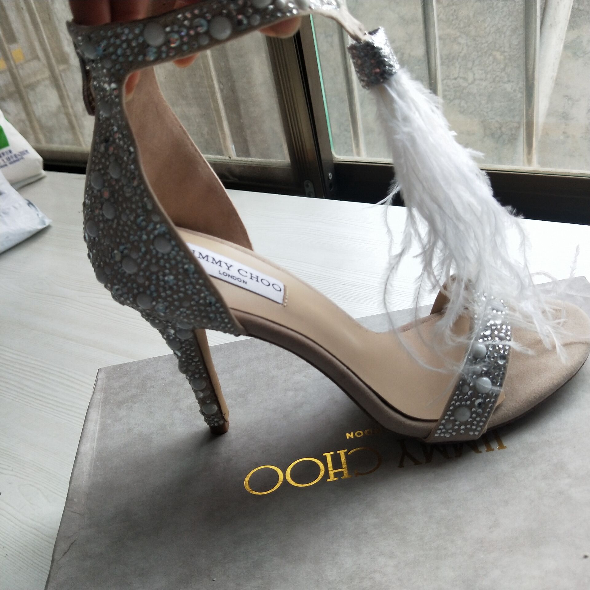 feather wedding shoes