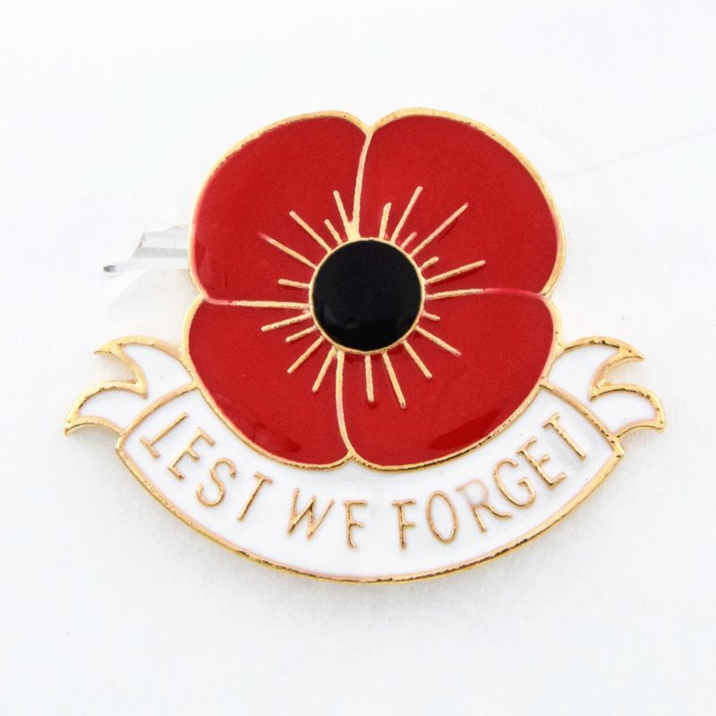 Golden Flower Poppy Brooch Pin Remembrance Day Gift, Festive Party Supplies  From Romanda, $0.85