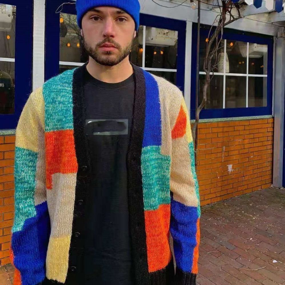 19SS Cardigan Mohair Patchwork Supreme 