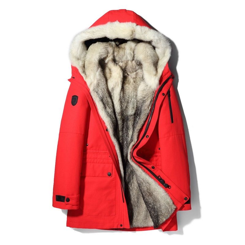 Mens Fox Fur Coats Winter Long Jacket, Plus Size Winter Coats Canada 4xl