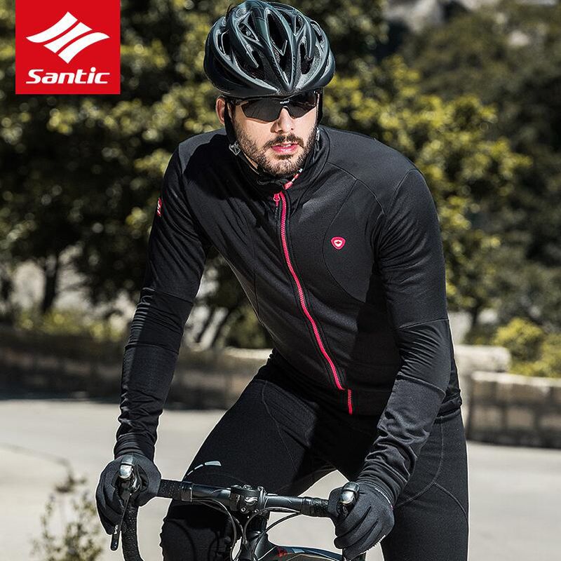 Racing Jackets Santic 2021 Mens Cycling Jacket Bike Winter Fleece