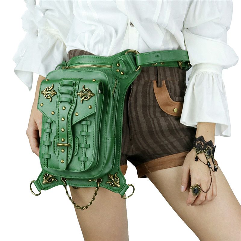 Steampunk Shoulder Waist Bags Gothic Waist and Leg Bag Gothic Motorcycle Thigh Bag Women Unisex