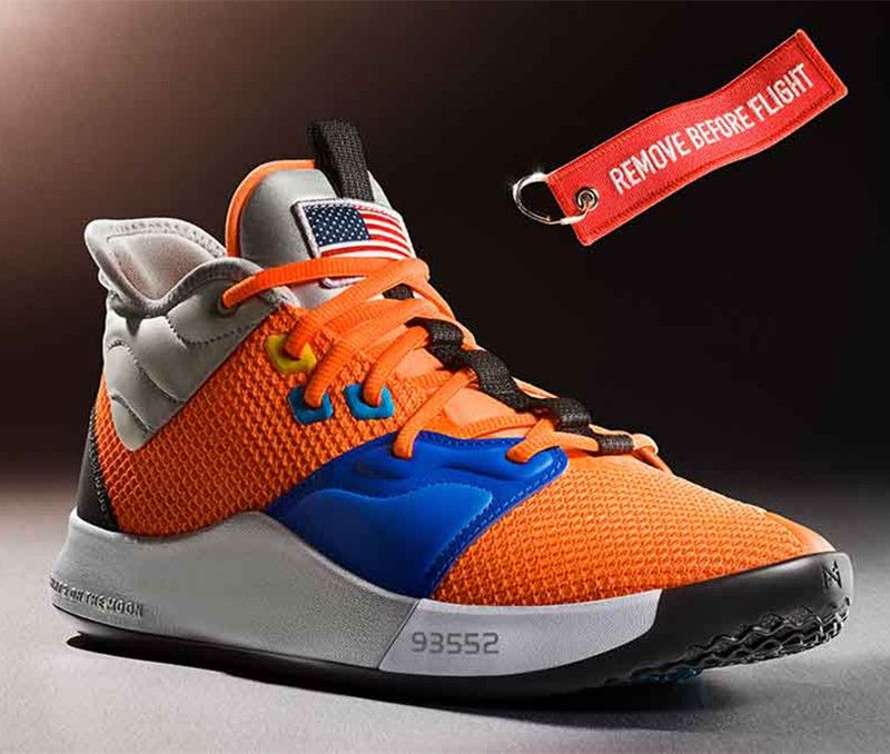 paul george shoes orange and blue