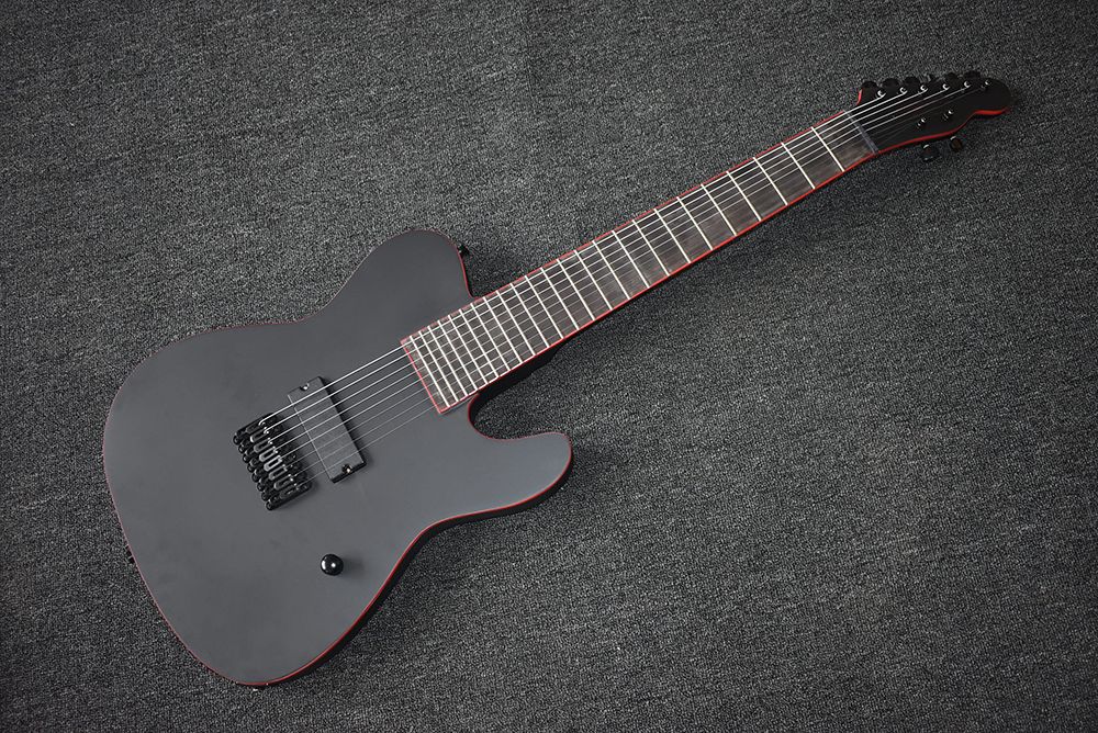 Compra Guitarra Eléctrica Negra Mate Personalizada De Fábrica Con 8  Cuerdas, Cuerpo Y Cuello De Unión Roja, Alta Calidad, Se Puede Personalizar  Barato | Entrega Rápida Y Calidad | Es.Dhgate