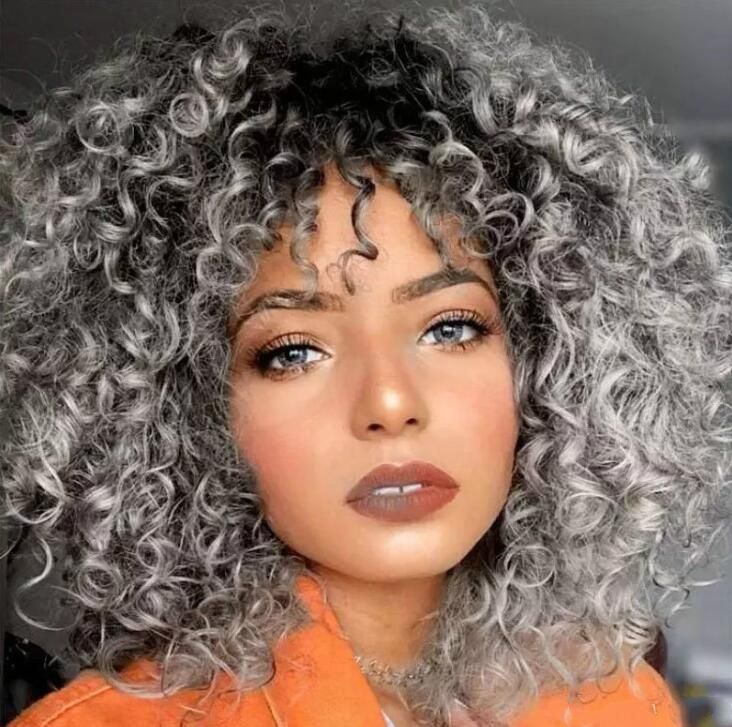Best Selling Lady Short Curly Hair Ombre Color Europe And America