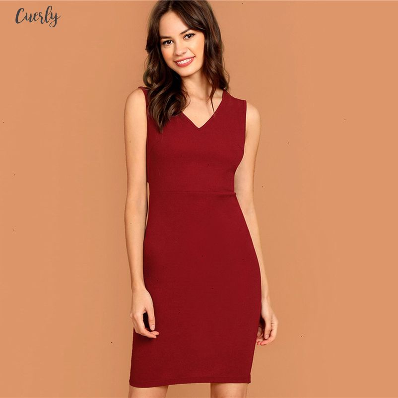 plunge neck bodycon dress